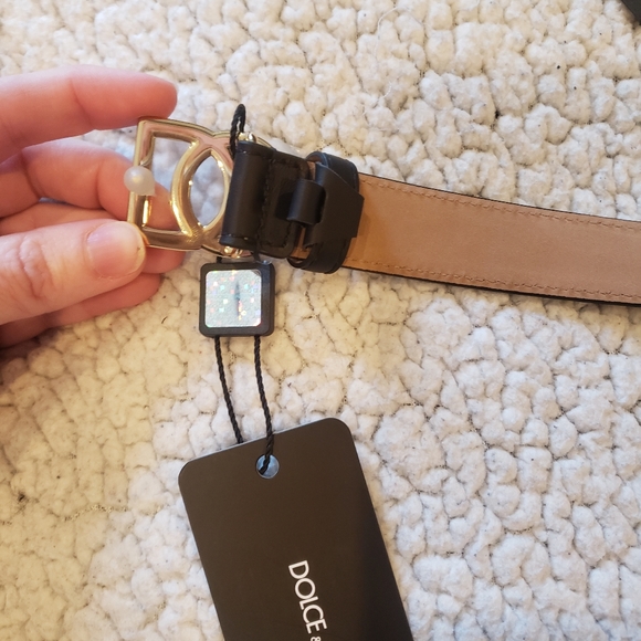 ⭐DOLCE & GABBANA DG BLACK LOGO BELT NEW 75CM⭐ - Picture 9 of 13